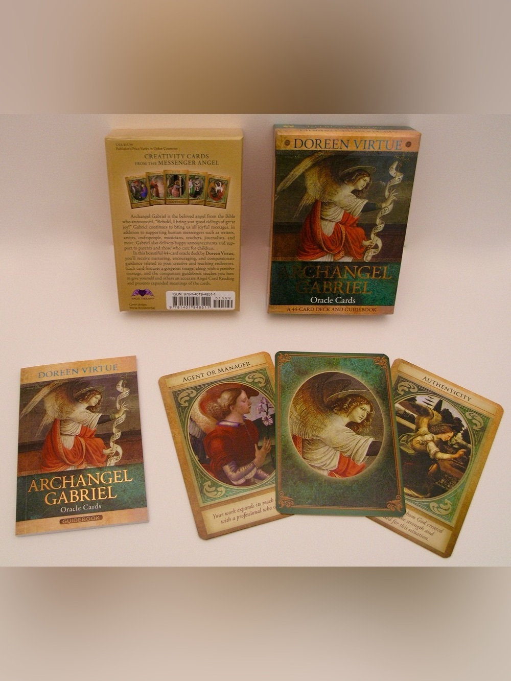 Doreen Virtue Archangel Gabriel Oracle Cards - Green & Gold Deck